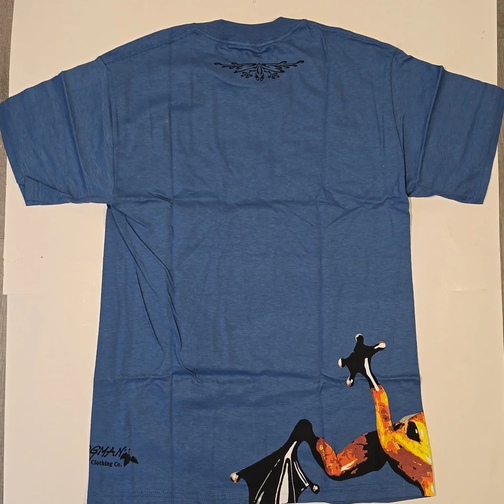 Frogman Blue Graphic T-Shirt with Colorful Frog Print, New Size S - Picture 2 of 6